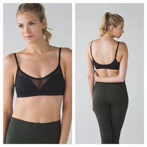 Lululemon Black Dance To Yoga Mesh Sports Bra